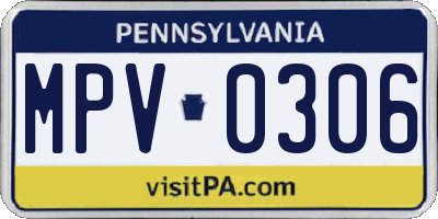 PA license plate MPV0306
