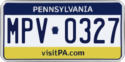 PA license plate MPV0327