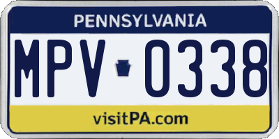 PA license plate MPV0338