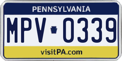 PA license plate MPV0339