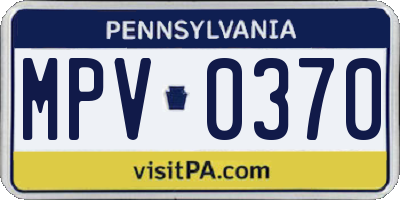PA license plate MPV0370