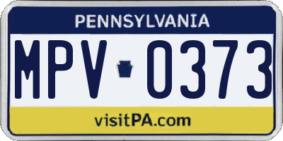 PA license plate MPV0373