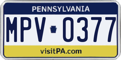 PA license plate MPV0377