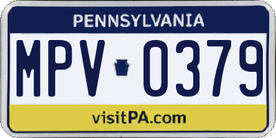 PA license plate MPV0379