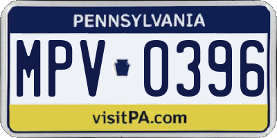 PA license plate MPV0396