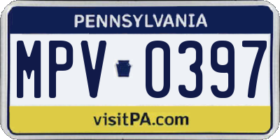 PA license plate MPV0397