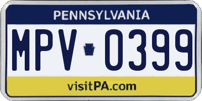PA license plate MPV0399