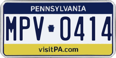 PA license plate MPV0414