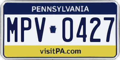 PA license plate MPV0427