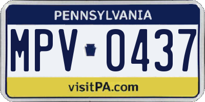 PA license plate MPV0437