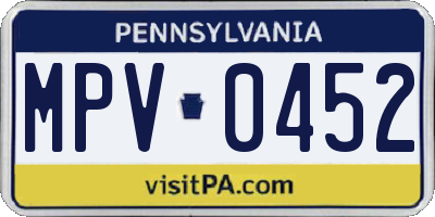 PA license plate MPV0452