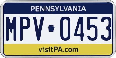 PA license plate MPV0453