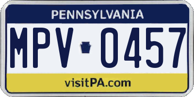 PA license plate MPV0457
