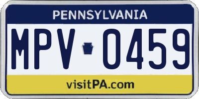 PA license plate MPV0459
