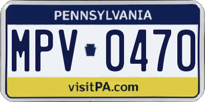 PA license plate MPV0470