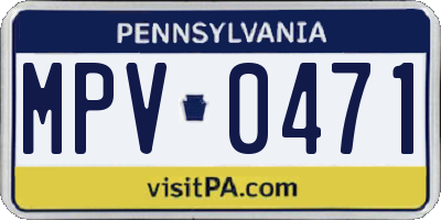 PA license plate MPV0471