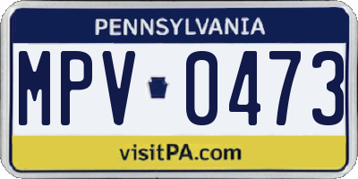 PA license plate MPV0473