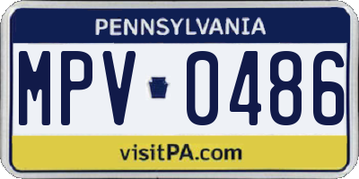 PA license plate MPV0486