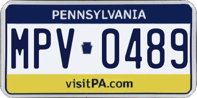 PA license plate MPV0489