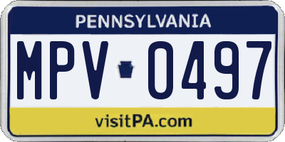 PA license plate MPV0497