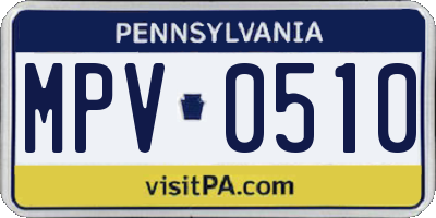 PA license plate MPV0510