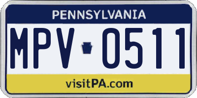 PA license plate MPV0511