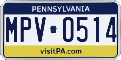 PA license plate MPV0514