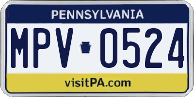 PA license plate MPV0524