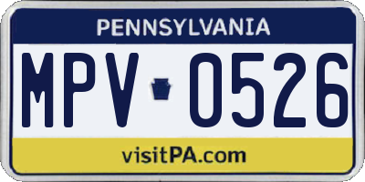 PA license plate MPV0526