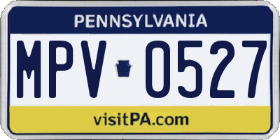 PA license plate MPV0527