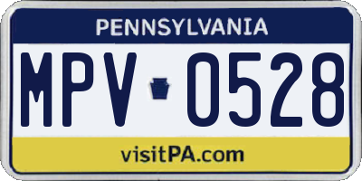 PA license plate MPV0528