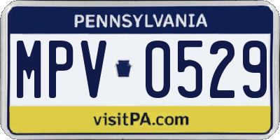 PA license plate MPV0529