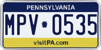 PA license plate MPV0535