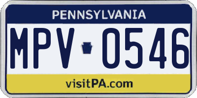 PA license plate MPV0546