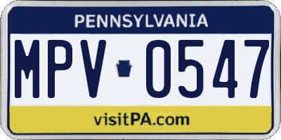 PA license plate MPV0547