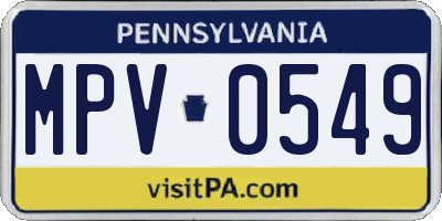 PA license plate MPV0549