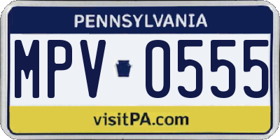 PA license plate MPV0555