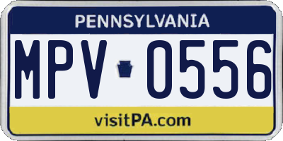 PA license plate MPV0556