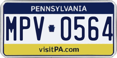 PA license plate MPV0564