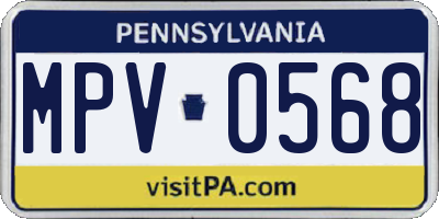 PA license plate MPV0568