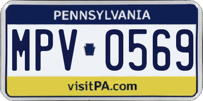 PA license plate MPV0569