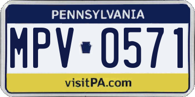 PA license plate MPV0571
