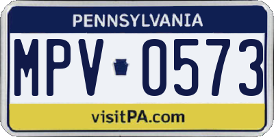 PA license plate MPV0573