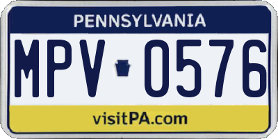 PA license plate MPV0576