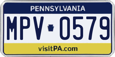 PA license plate MPV0579