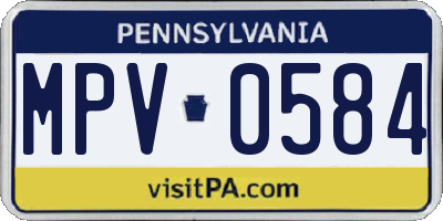 PA license plate MPV0584