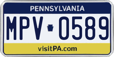 PA license plate MPV0589