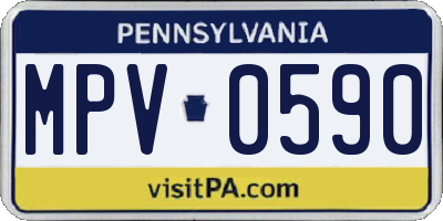 PA license plate MPV0590