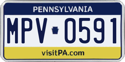 PA license plate MPV0591