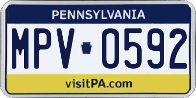 PA license plate MPV0592